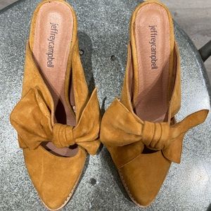 Jeffrey Campbell bow saddle color boot heels